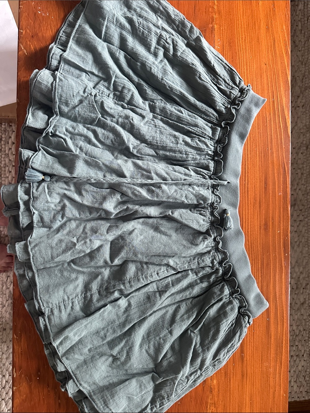 aerie Sage Green Ruffled Tiered Skirt
